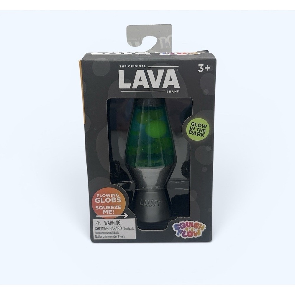 Schylling Lava Squish N Flow Squishy Blue Glow In The Dark Lava Lamp Rare